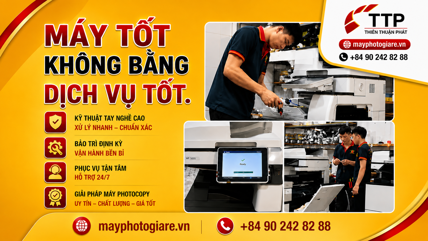 Kỹ thuật viên bảo trì máy photocopy cho thuê tận nơi